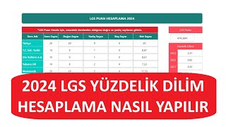 2024 LGS YÜZDELİK DİLİM HESAPLAMA  LGS 2024 PUAN HESAPLAMA [upl. by Arinaid]