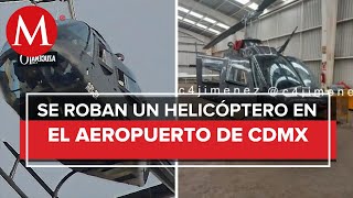 Roban helicóptero en el AICM Fiscalía de CdMx investiga caso [upl. by Esirec]