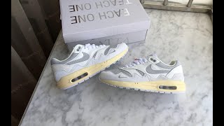 Nike Air Max 1 Patta Waves White Review [upl. by Yrtnej]