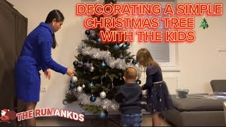 DECORATING OUR SIMPLE CHRISTMAS TREE 🎄 Silver and blue motif  THE KIDS HAD FUN [upl. by Atibat]