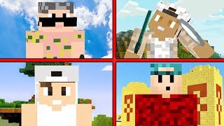 ¡¡FELICES LOS 4 EN MINECRAFT  CUBAD BUNNY CUBOZUNA CUBALUMA CUBY YANKEE [upl. by Carey]