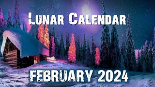 Lunar Calendar for February 2024 moon phases haircut [upl. by Aynatahs81]