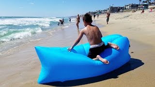 How to inflate laybag inflatable lounger air sofa air lounge inflatable couch beach lounge [upl. by Down]