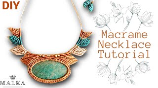 Easy Macramé Necklace Tutorial  DIY Micro Macrame Jewelry for beiginners [upl. by Rohclem]