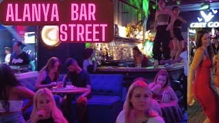 alanya nightlife walking tour 4K UHD alanya bar street  alanya city center turkey travel [upl. by Gruchot]