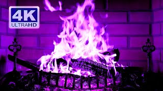 🔥 PURPLE FIREPLACE 4K Ultra HD Halloween Ambience [upl. by Gievlos671]