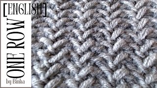 English How to knit the easiest onerow repeat pattern Reversible knitting pattern [upl. by Ezalb973]