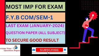 FYBCOM COMMERCE SEMESTER1 ALL SUBJECTS QUESTION PAPERS GUJARAT UNIVERSITY JANUARY2024 [upl. by Clorinda]