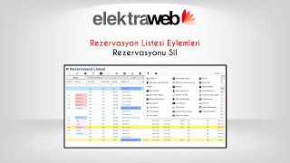 ElektraWeb Rezervasyon Listesi İşlemleri  Rezervasyonu Sil [upl. by Southworth287]