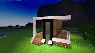 Minecraft  How to build a Minimalist Modern House  Simple amp Easy Tutorial 🖤 [upl. by Anitsrihc923]