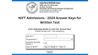 NIFT Response Sheet Released 2024  Answer Key [upl. by Baldridge381]