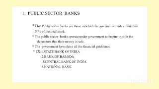 Bank Commercial bank types Notes of public sector Banks 🏦 [upl. by Wina]