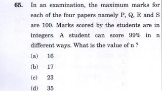 CSAT 2023 In an examination the maximum marks for each of the four papers namely P Q R S …… [upl. by Beata]