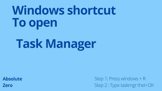 Windows Task Manager Using run Windows  R shortcut [upl. by Sher978]