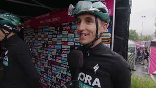 Jai Hindley  Interview at the start  Stage 17  Giro dItalia 2022 [upl. by Ayhtak]