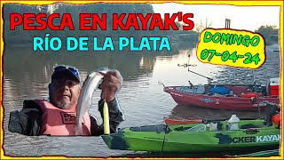 PESCA EN KAYAKS EN EL RÍOPLA  PESCA METAL [upl. by Sweatt]