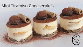 BEST Mini Tiramisu Cheesecakes Topped with Dark Chocolate Ganache Truffles Easy Make Ahead Dessert [upl. by Idihsar]