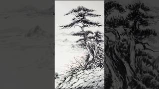 Drawing a landscape with brush pen art [upl. by Eniac]