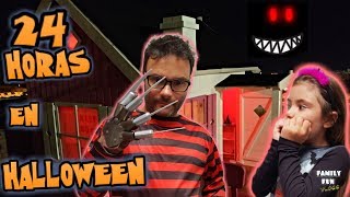 24 HORAS en HALLOWEEN dentro de la casita de madera 🎃 Family Fun Vlogs [upl. by Goles769]