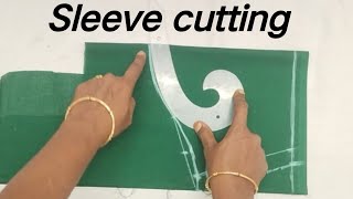 Sleeve cutting for beginners blousemeasurement simpleblousecutting [upl. by Nahsed801]