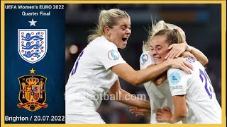 21  20072022  England vs Spain  Inglaterra vs España  UEFA Womens Euro 2022  Quarter Final [upl. by Rabin]