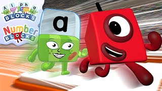 ​ Numberblocks amp officialalphablocks  Alphablocks and Numberblocks Meet  Blocks v Blocks Games [upl. by Ykcin727]