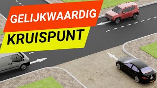 Gelijkwaardige kruispunten uitgelegd  voorrangssituaties [upl. by Bili]