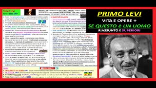 ☑️ PRIMO LEVI riassunto completo vita e opere  SE QUESTO è UN UOMO riassunto per SUPERIORI [upl. by Annis]