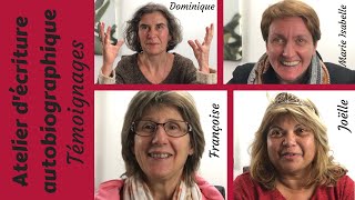 Atelier d’écriture autobiographique  Témoignages [upl. by Nyltyak]