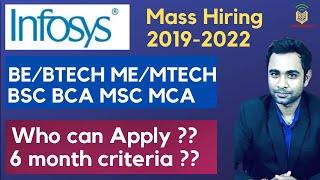 Infosys Mass Hiring 20192022 Batch Infosys System Engineer  Who Can Apply [upl. by Olaznog]