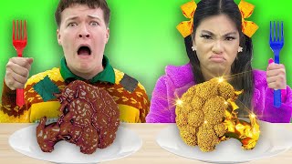 GOLD VS CHOCOLATE FOOD CHALLENGE IN 24 HOURS  EATING ONLY RICH VS BROKE FOOD BY SWEEDEE [upl. by Hsizan799]