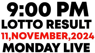 Lotto Result Today 9pm Draw November 11 2024 Swertres Ez2 Pcso Live Result [upl. by Trixi27]