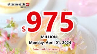 Result of Powerball lottery on March 30 2024  Jackpot rises to 975000000 [upl. by Nils]