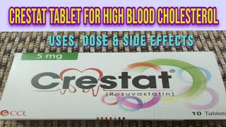 CrestatRosuvastatin Tablet 5 mg for high blood cholesterol Review of uses dose amp side effects [upl. by Hagan420]