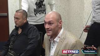 Tyson Fury reacts to alleged racism at press conference [upl. by Filahk]