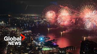 4th of July Hundreds of fireworks light up New York City for US Independence Day celebration  FULL [upl. by Auqinaj]