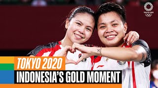 🇮🇩 🥇 Indonesias gold medal moment at Tokyo2020  Anthems [upl. by Kiyoshi]