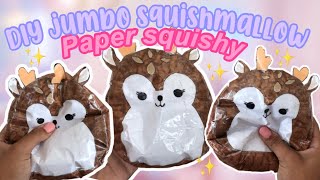 DIY JUMBO SQUISHMALLOW PAPER SQUISHY TUTORIAL super easy [upl. by Eniamerej]