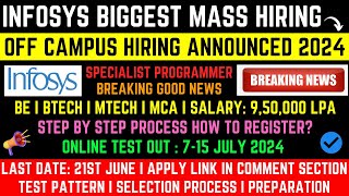 Infosys OFF Campus Hiring 2024  Survey Form  SP Role  Exam Date  Salary 95 LPA  How to Apply🔥 [upl. by Noroj]