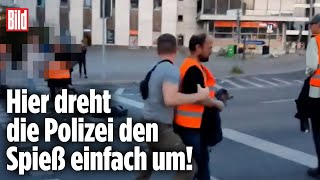 Neue PolizeiTaktik Jetzt werden die KlimaKleber blockiert [upl. by Jodi582]