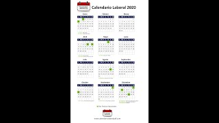 Calendario Laboral 2020  Días Festivos Nacionales para 2020 Todos los Puentes NO VAYAS A TRABAJAR [upl. by Cyndi665]