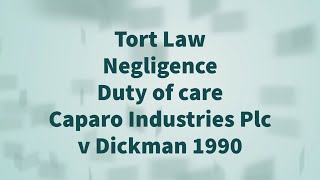 Caparo Industries Plc v Dickman 1990 [upl. by Mharba]