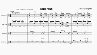 Short Groove Drumline Cadence quotEmpressquot [upl. by Fabien]