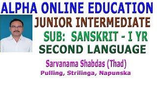 INTER I YR SANSKRIT I YR Sarvanama Shabdas Thad Pulling Strilinga Napunsaka [upl. by Mcgean]