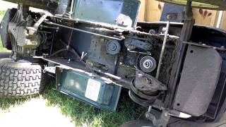 How to Change Replace Main Transmission Drive Belt Craftsman Lawn Mower Tractor Electric Clutch [upl. by Inoek]