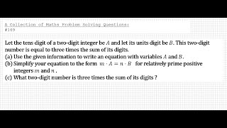 A Collection of Maths Problem Solving Questions169 Numbers [upl. by Gambrell]