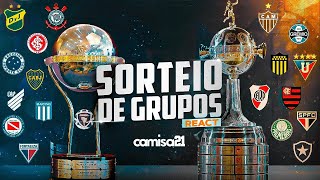 REACT SORTEIO DOS GRUPOS DA LIBERTADORES E SULAMERICANA 2024  AO VIVO [upl. by Frech195]