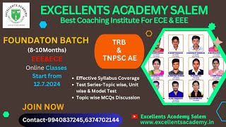 EA TRB amp TNPSC AE TNEB AE Combined Syllabus foundation Course Start on 120724 EEEampECE [upl. by Angeli]