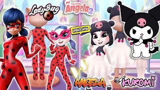 🖼 My talking Angela 2  Ledy bug VS Kuromi  Sanrio🎀  New Update  cosplay →ledybug sanrio [upl. by Jairia]