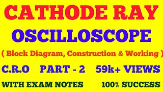 CATHODE RAY OSCILLOSCOPE  PART  2  CRO  BLOCK DIAGRAM CONSTRUCTION WORKING   WITH NOTES [upl. by Leif]